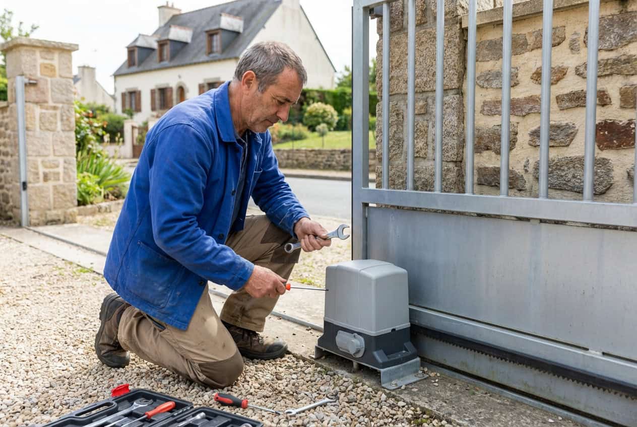 artisan-montant-une-motorisation-sur-portail-coulissant